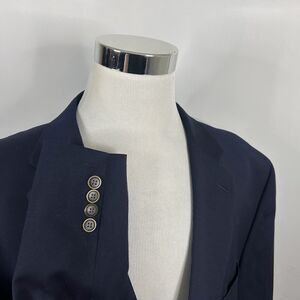 Joseph & Feiss 56R Blazer 100% Wool Navy Blue Gold Two Button Lined Vented